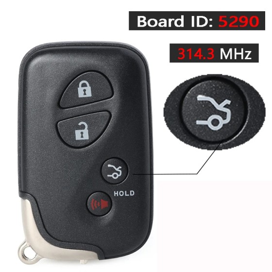 2010-2014 Lexus / 4-Button Smart Key w/ Hatch / PN: 89904-50F90 / HYQ14ACX / GNE Board 5290 (AFTERMARKET)